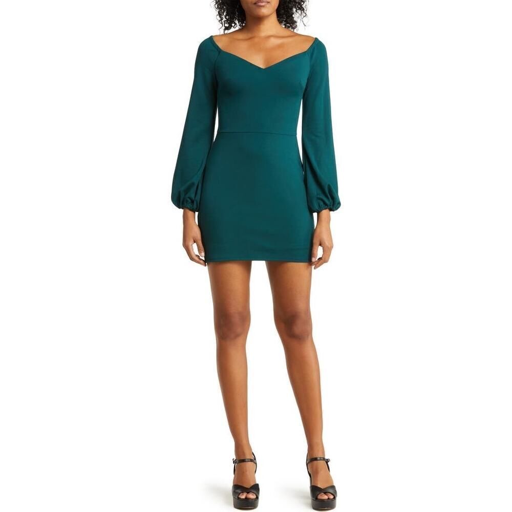 Dress the Population Esperanza Mini Dress Women's Large Green Bodycon NWT